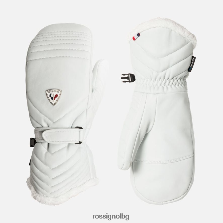 бг Rossignol Жени изберете кожени водоустойчиви ръкавици за ски бяло 68DD2T1076 аксесоари