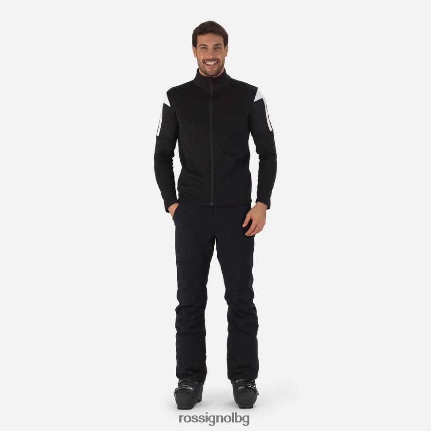 бг Rossignol мъже въздушен среден слой с пълен цип черен 68DD2T552 върхове