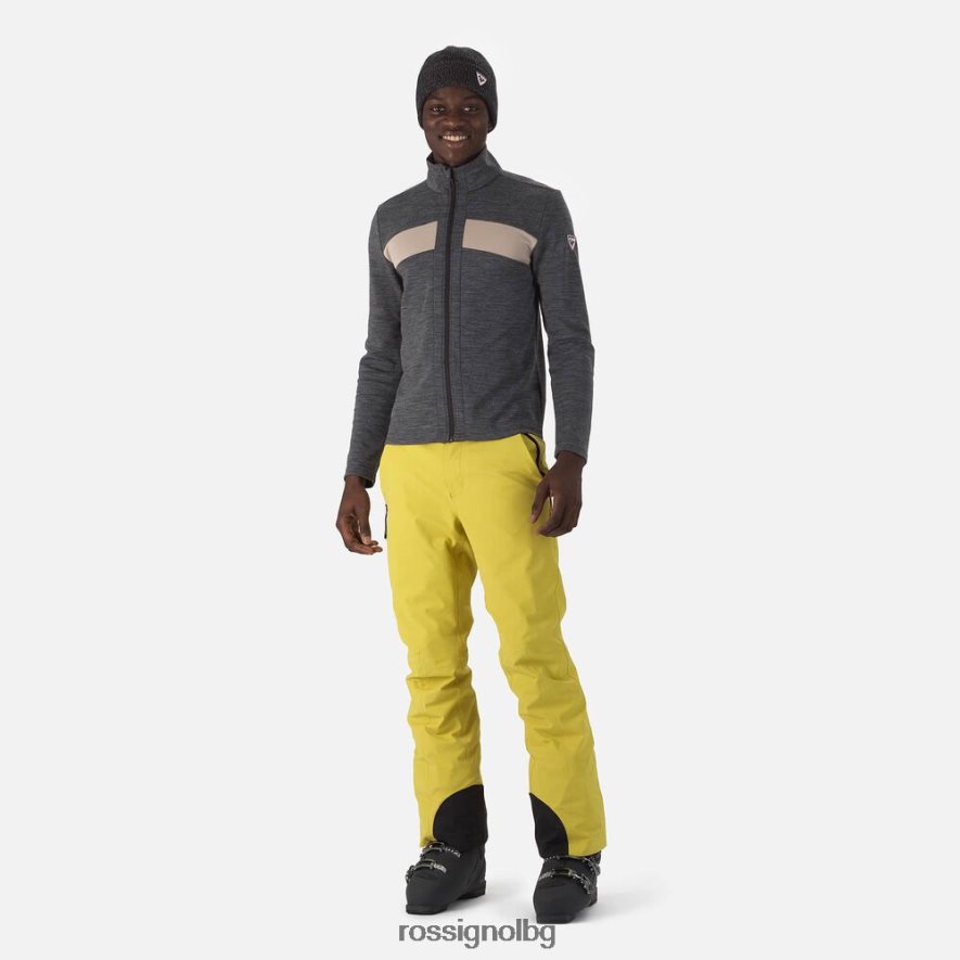 бг Rossignol мъже мрежов слой с пълен цип react merino черен 68DD2T64 върхове