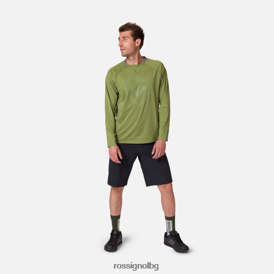 бг Rossignol мъже трико с дълъг ръкав класическа кройка зелен мъх 68DD2T70 върхове