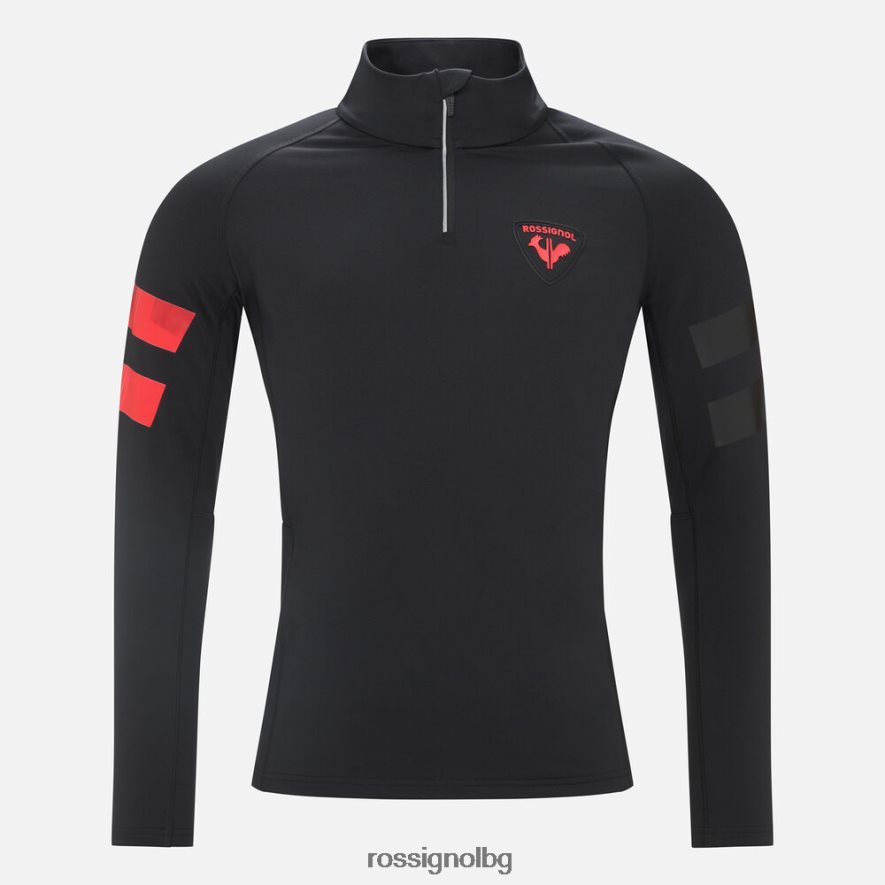 бг Rossignol мъже класическа горна част от полар с половин цип черен 68DD2T115 върхове