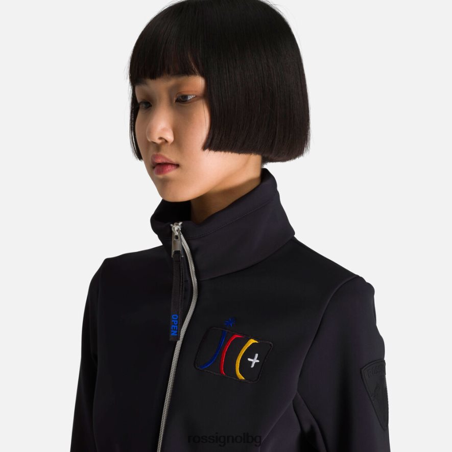 бг Rossignol Жени jcc меко яке с щампа на брейди черен 68DD2T996 върхове