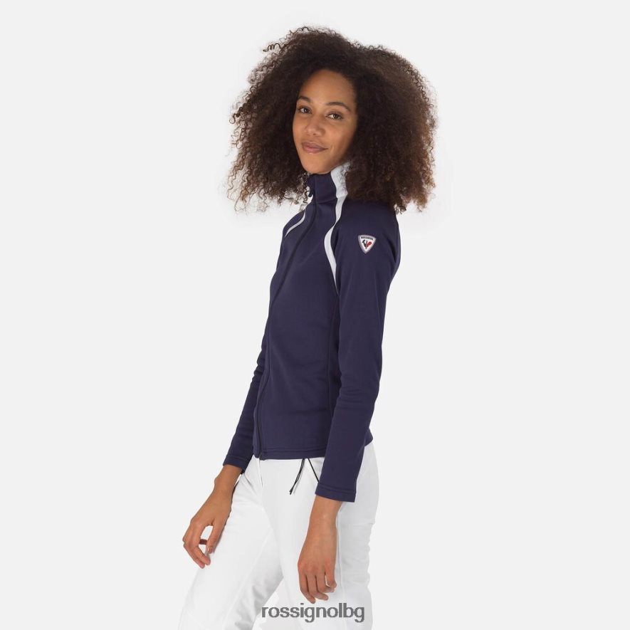 бг Rossignol Жени въздушен полар с пълен цип тъмно синьо 68DD2T1075 върхове