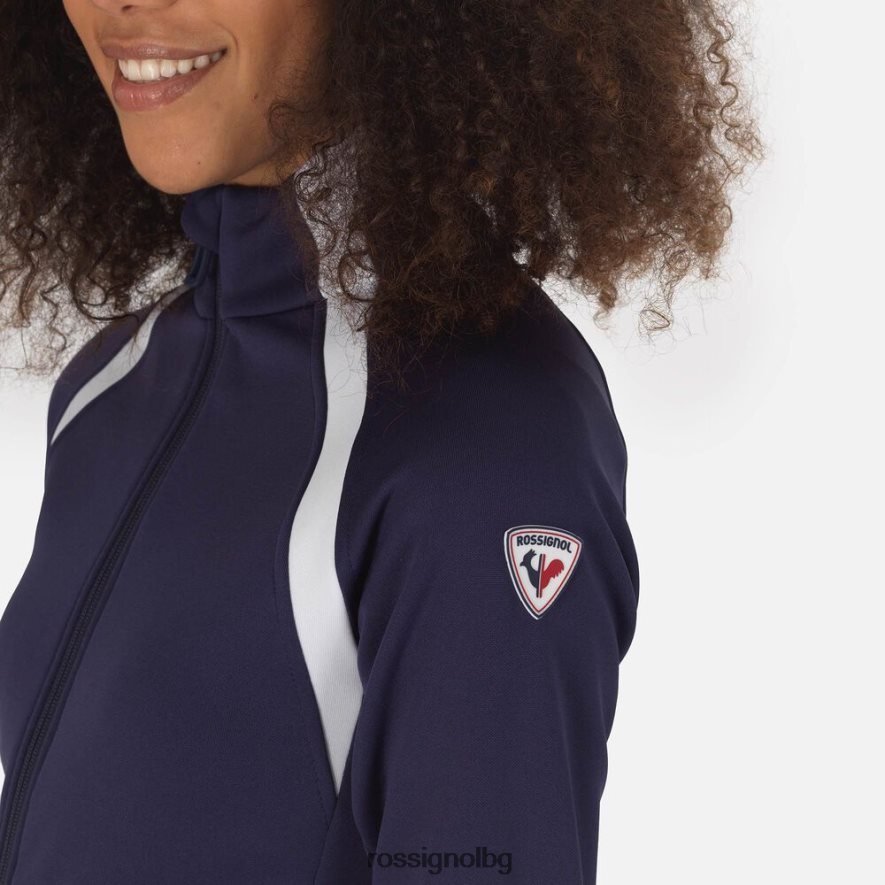 бг Rossignol Жени въздушен полар с пълен цип тъмно синьо 68DD2T1075 върхове