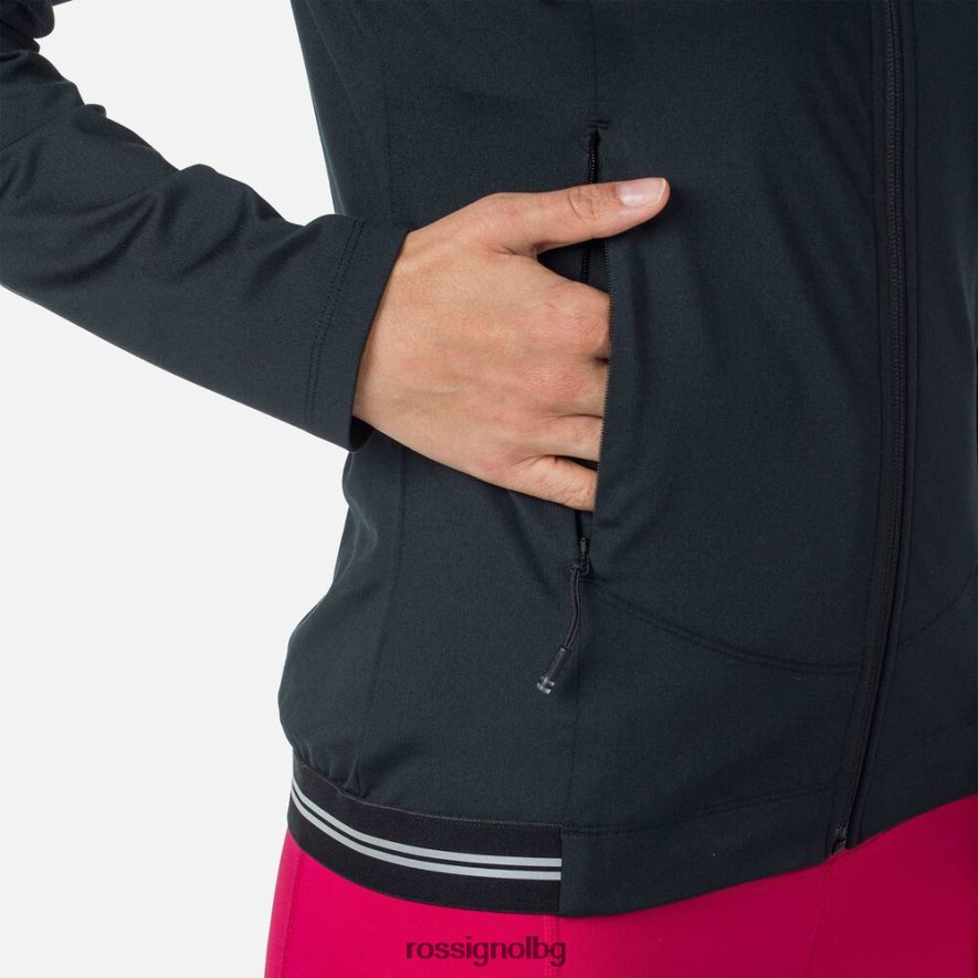 бг Rossignol Жени еко суичър с пълен цип черен 68DD2T893 върхове