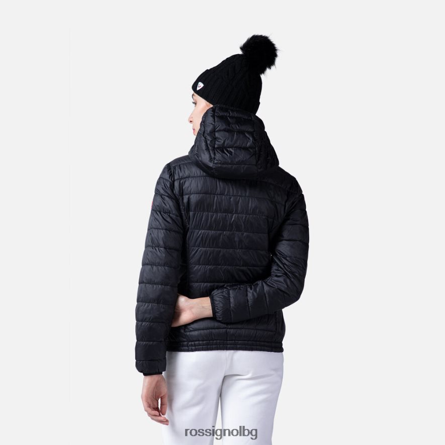 бг Rossignol Жени изолирано яке с качулка 180гр черен 68DD2T937 върхове