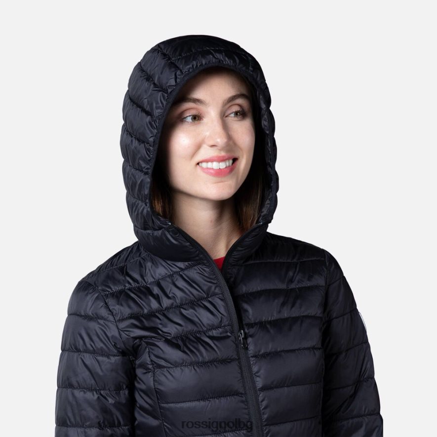 бг Rossignol Жени изолирано яке с качулка 180гр черен 68DD2T937 върхове