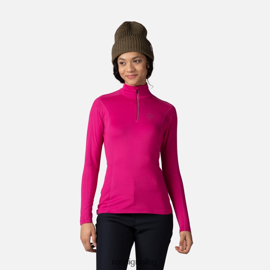 бг Rossignol Жени класическа горна част с основен слой с половин цип orchidpink 68DD2T1014 върхове