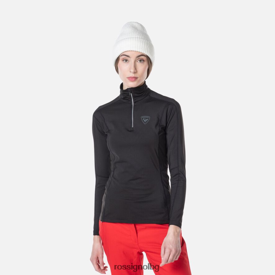 бг Rossignol Жени класическа горна част с основен слой с половин цип черен 68DD2T820 върхове