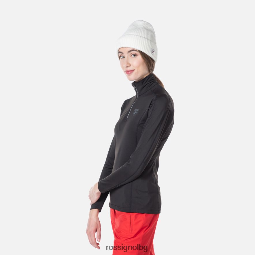 бг Rossignol Жени класическа горна част с основен слой с половин цип черен 68DD2T820 върхове