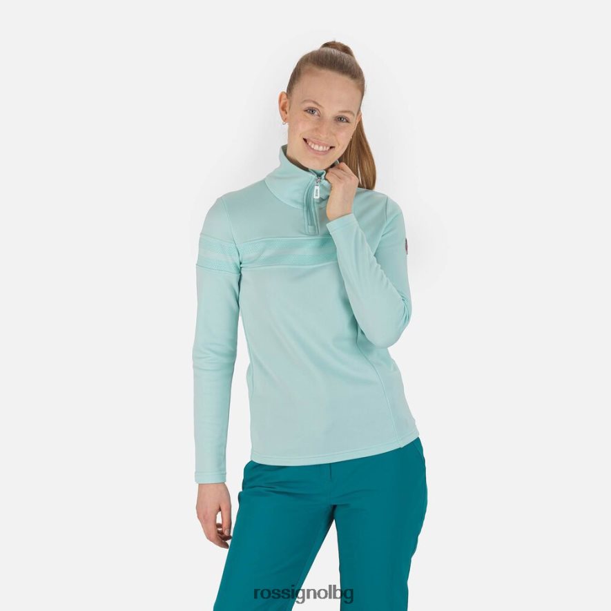 бг Rossignol Жени курортно горнище с половин цип аква 68DD2T1128 върхове