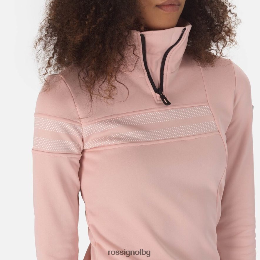 бг Rossignol Жени курортно горнище с половин цип прахообразно розово 68DD2T1026 върхове