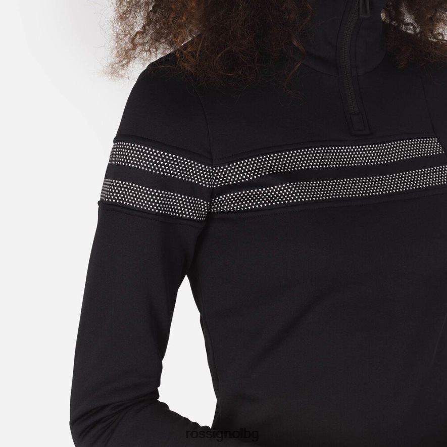 бг Rossignol Жени курортно горнище с половин цип черен 68DD2T743 върхове