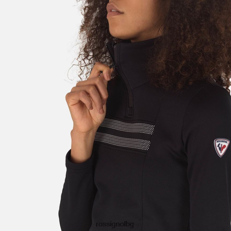 бг Rossignol Жени курортно горнище с половин цип черен 68DD2T743 върхове