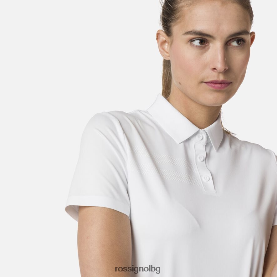 бг Rossignol Жени лека дишаща поло тениска бяло 68DD2T706 върхове