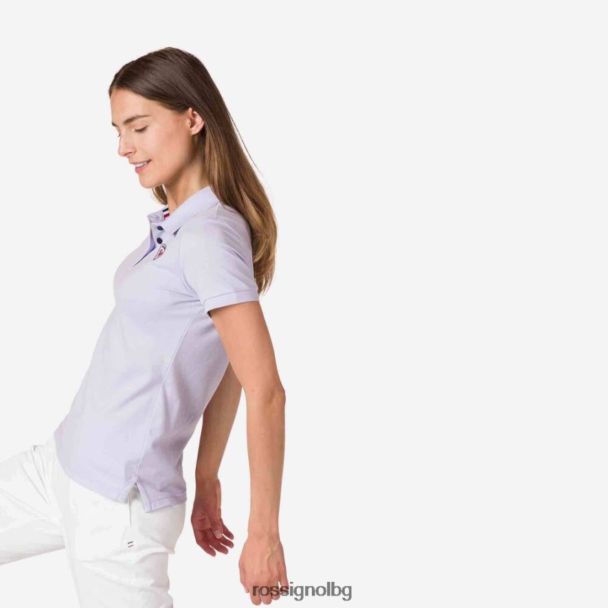 бг Rossignol Жени лого поло лавандулово сиво 68DD2T990 върхове
