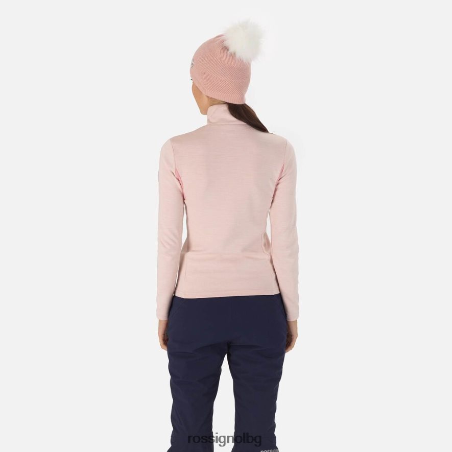 бг Rossignol Жени междинен слой с пълен цип react merino прахообразно розово 68DD2T742 върхове