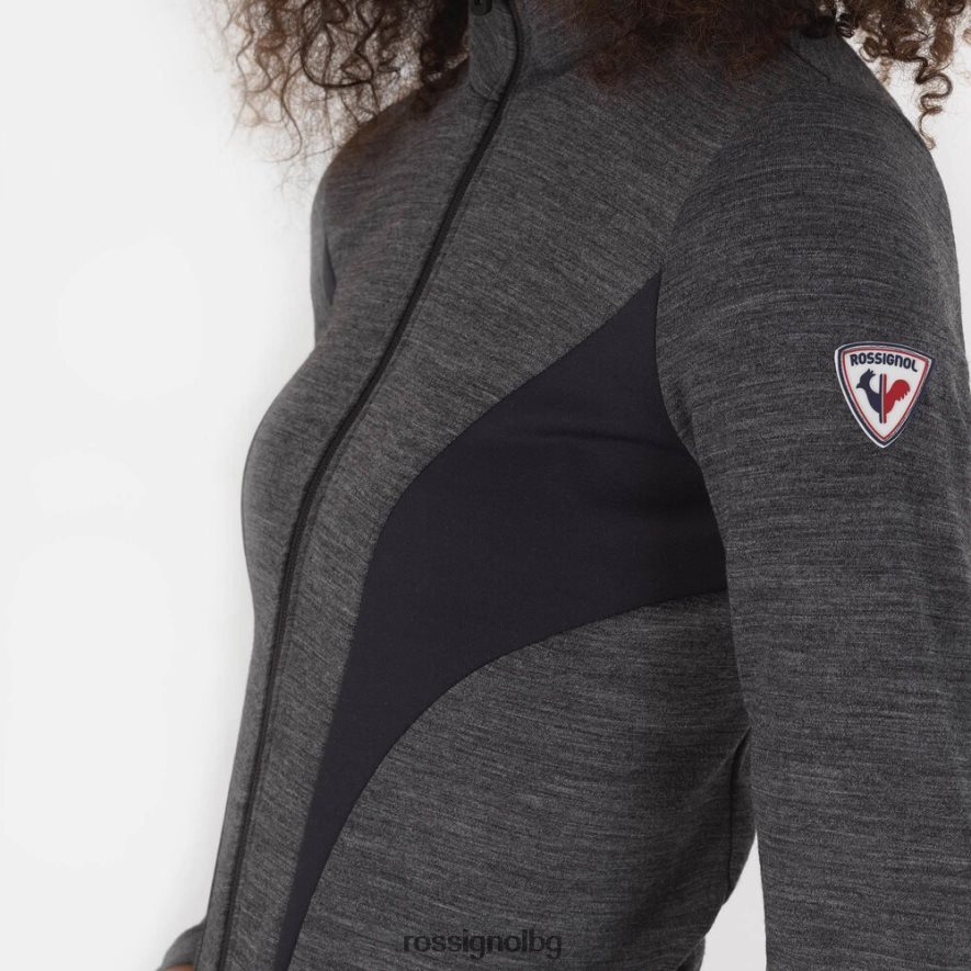 бг Rossignol Жени междинен слой с пълен цип react merino черен 68DD2T736 върхове