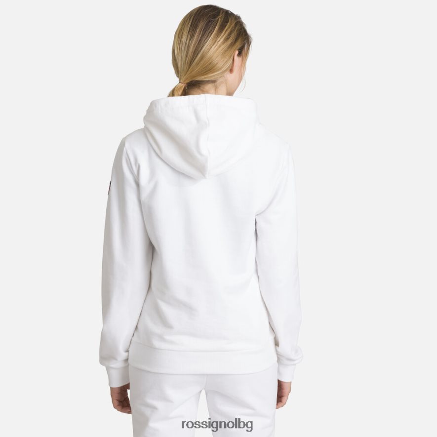 бг Rossignol Жени памучен суичър с лого с качулка бяло 68DD2T931 върхове