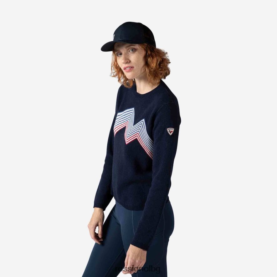 бг Rossignol Жени планинско горнище с кръгла яка тъмно синьо 68DD2T885 върхове