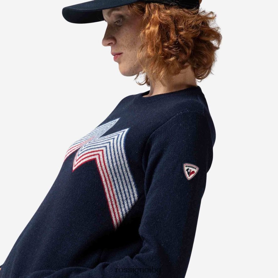 бг Rossignol Жени планинско горнище с кръгла яка тъмно синьо 68DD2T885 върхове