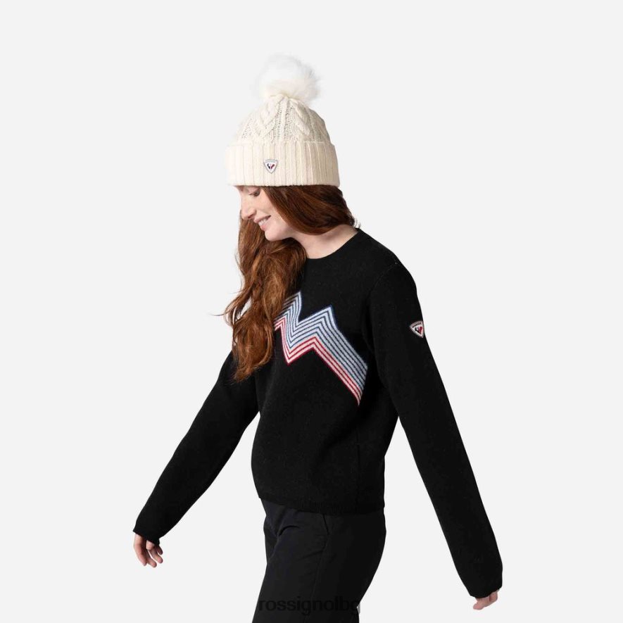 бг Rossignol Жени планинско горнище с кръгла яка черен 68DD2T903 върхове