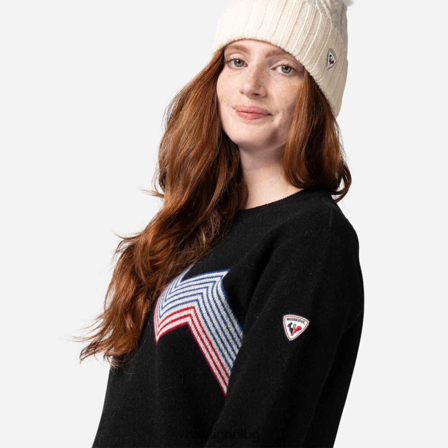 бг Rossignol Жени планинско горнище с кръгла яка черен 68DD2T903 върхове