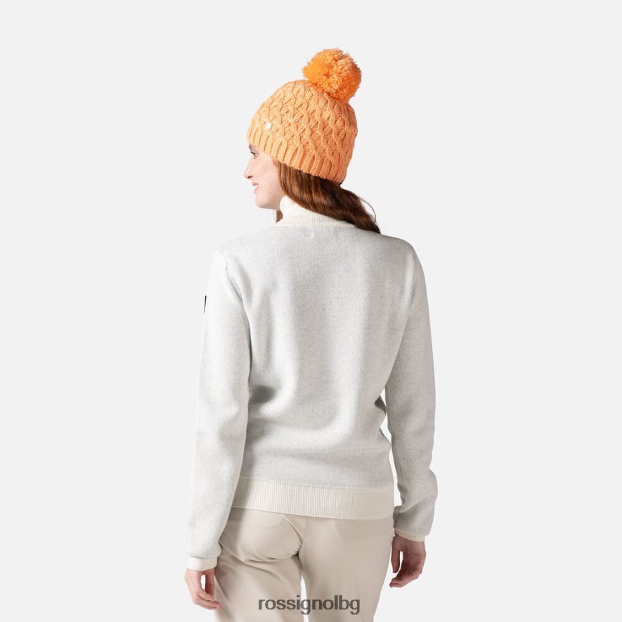 бг Rossignol Жени плетен пуловер с висока яка на victoire бяло 68DD2T1119 върхове
