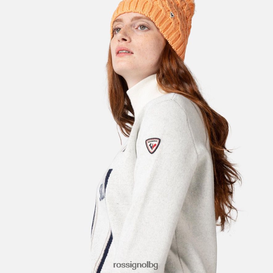 бг Rossignol Жени плетен пуловер с висока яка на victoire бяло 68DD2T1119 върхове