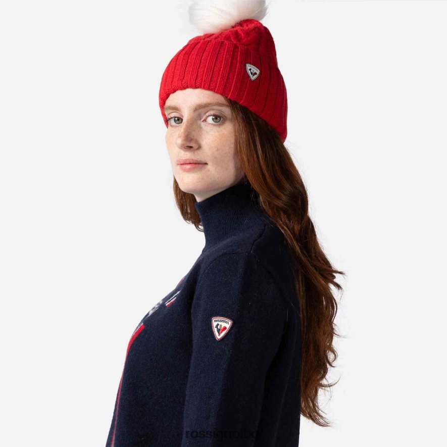 бг Rossignol Жени плетен пуловер с висока яка на victoire тъмно синьо 68DD2T938 върхове