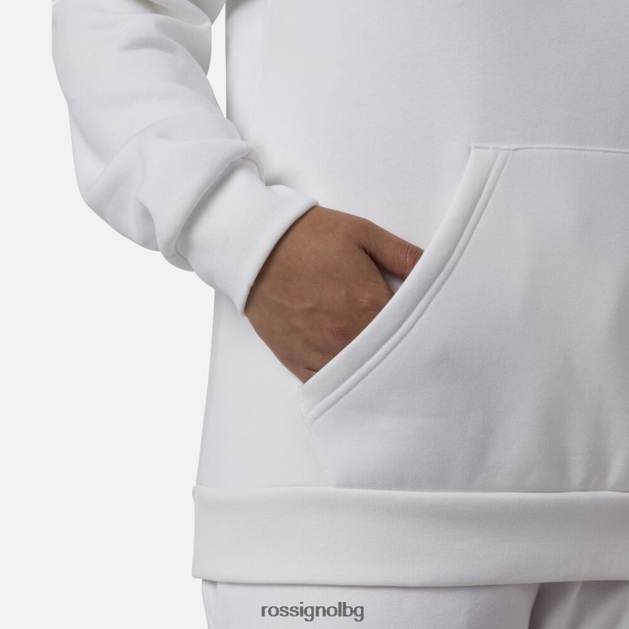 бг Rossignol Жени поларен суичър с лого и качулка бяло 68DD2T845 върхове
