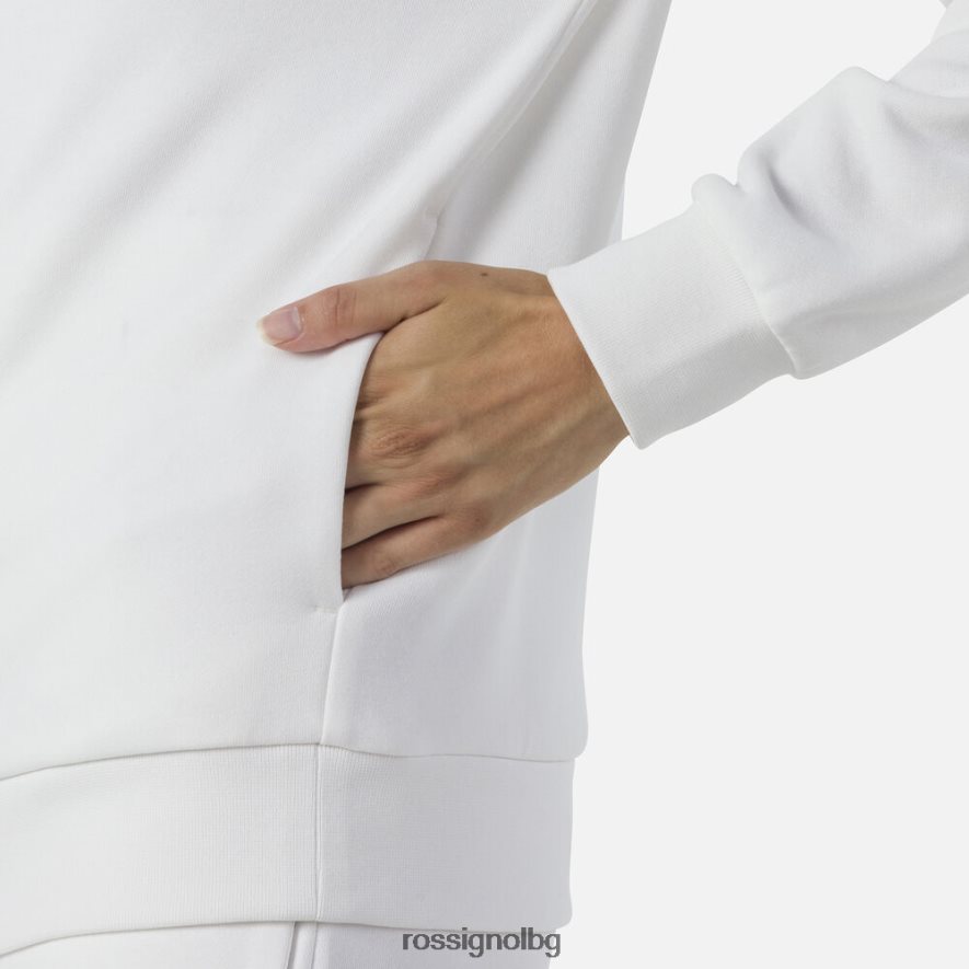 бг Rossignol Жени поларен суичър с лого и качулка с пълен цип бяло 68DD2T842 върхове