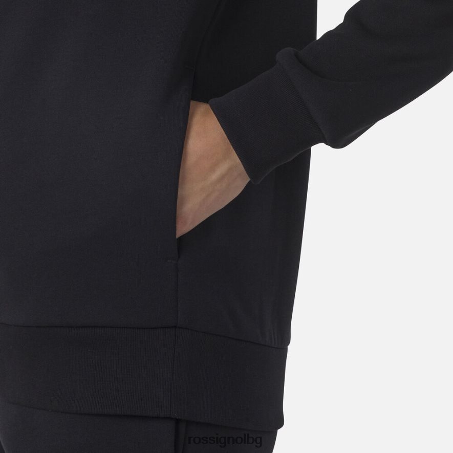 бг Rossignol Жени поларен суичър с лого и качулка с пълен цип черен 68DD2T888 върхове
