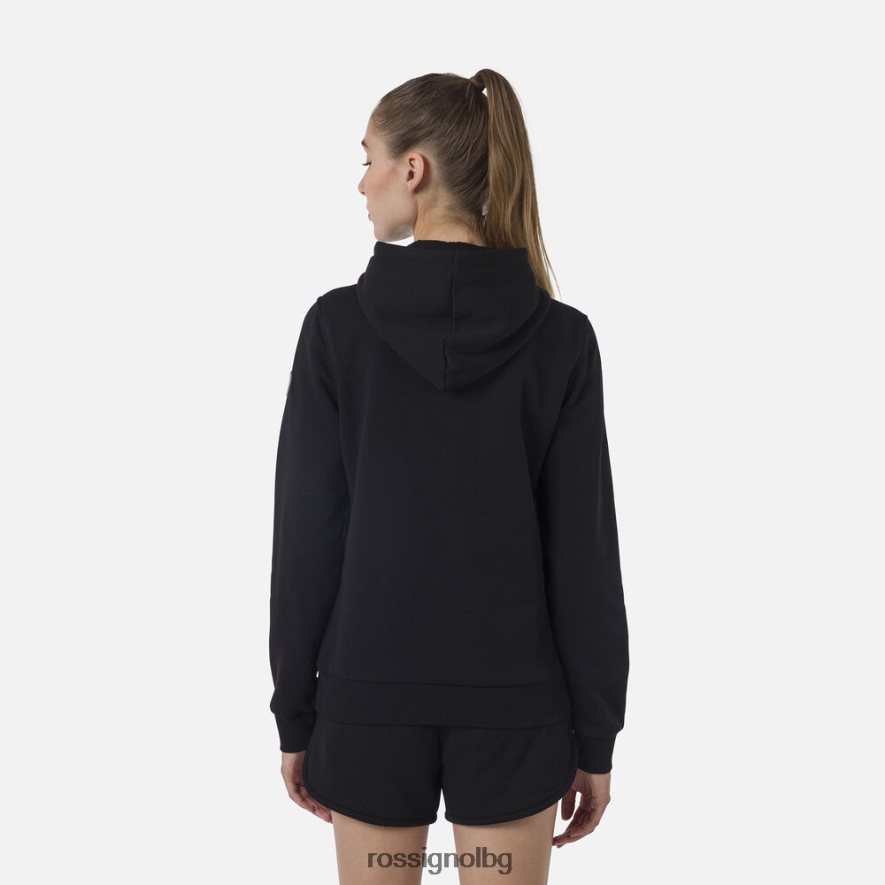 бг Rossignol Жени поларен суичър с лого и качулка черен 68DD2T910 върхове