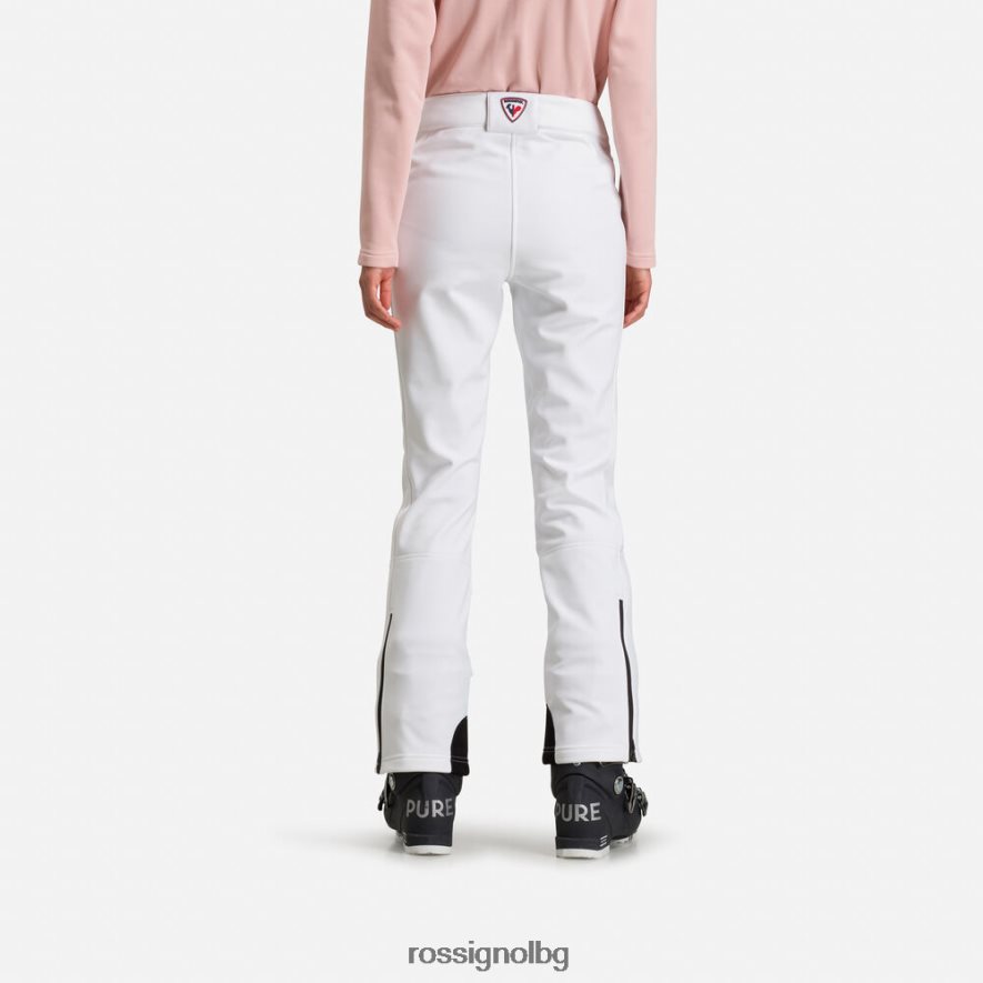 бг Rossignol Жени софтшел плоски ски панталони бяло 68DD2T769 дъна