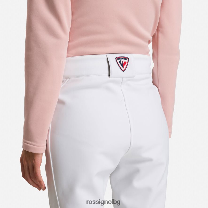 бг Rossignol Жени софтшел плоски ски панталони бяло 68DD2T769 дъна