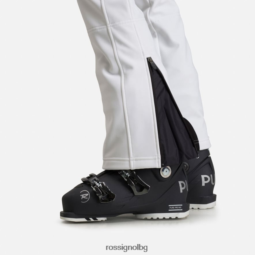 бг Rossignol Жени софтшел плоски ски панталони бяло 68DD2T769 дъна