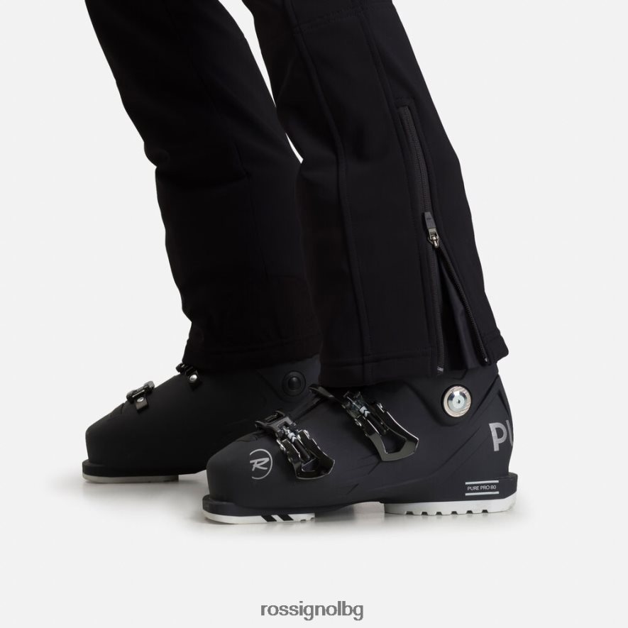 бг Rossignol Жени софтшел плоски ски панталони черен 68DD2T1101 дъна