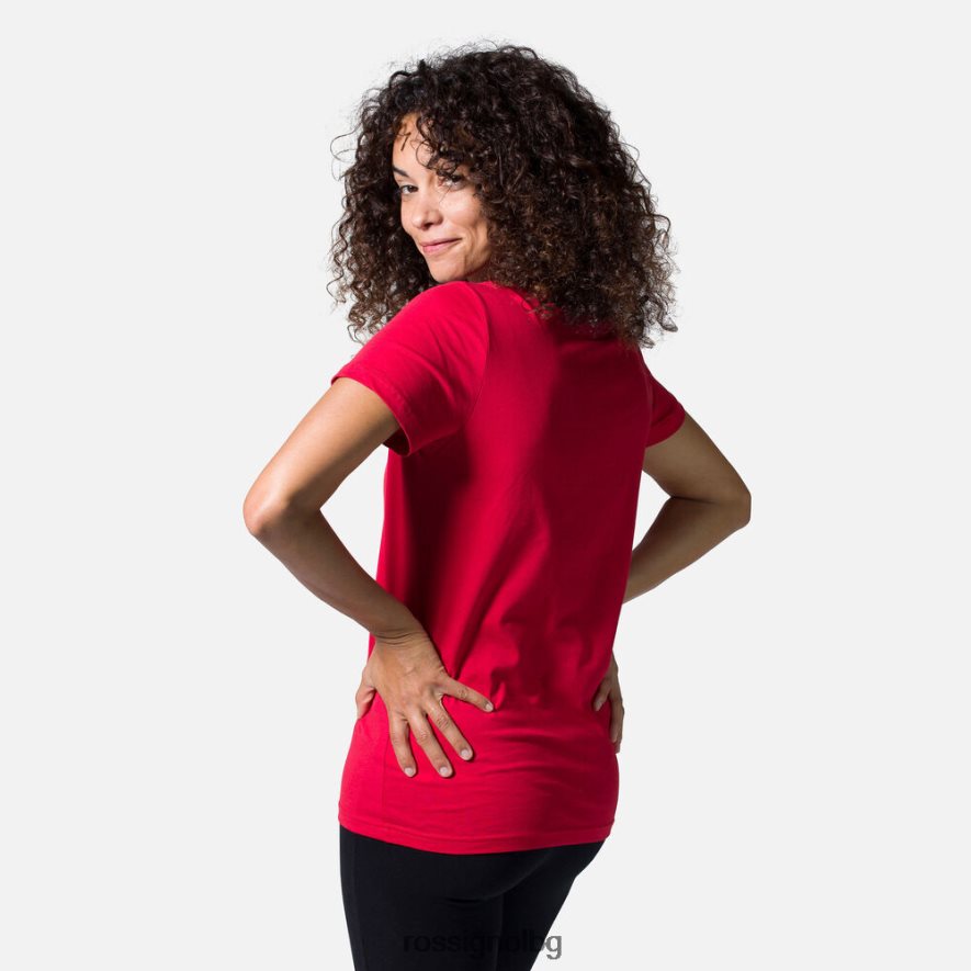 бг Rossignol Жени тениска с лого кармин 68DD2T933 върхове