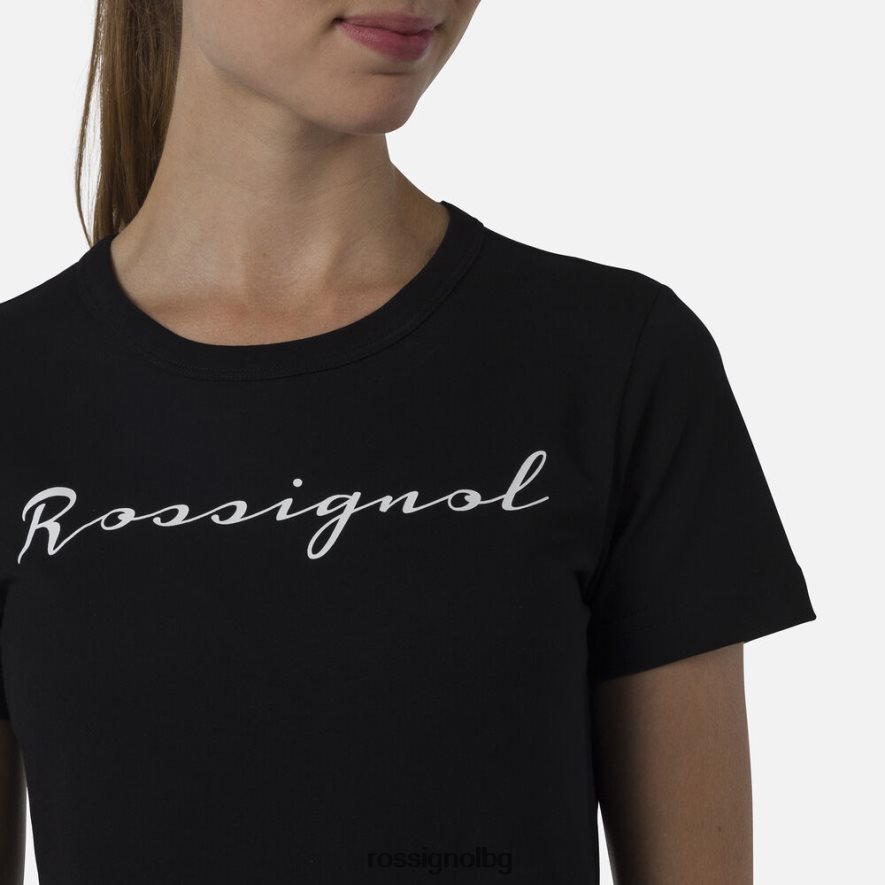 бг Rossignol Жени тениска с лого черен 68DD2T700 върхове