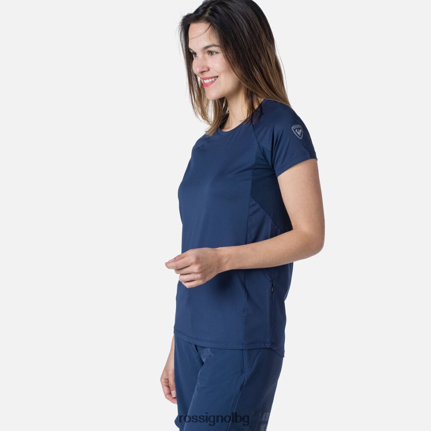 бг Rossignol Жени трико с къс ръкав спокойна кройка тъмно синьо 68DD2T853 върхове