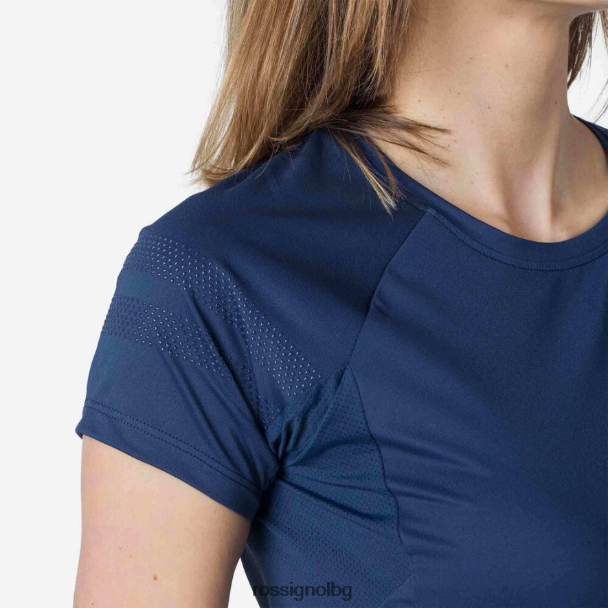 бг Rossignol Жени трико с къс ръкав спокойна кройка тъмно синьо 68DD2T853 върхове