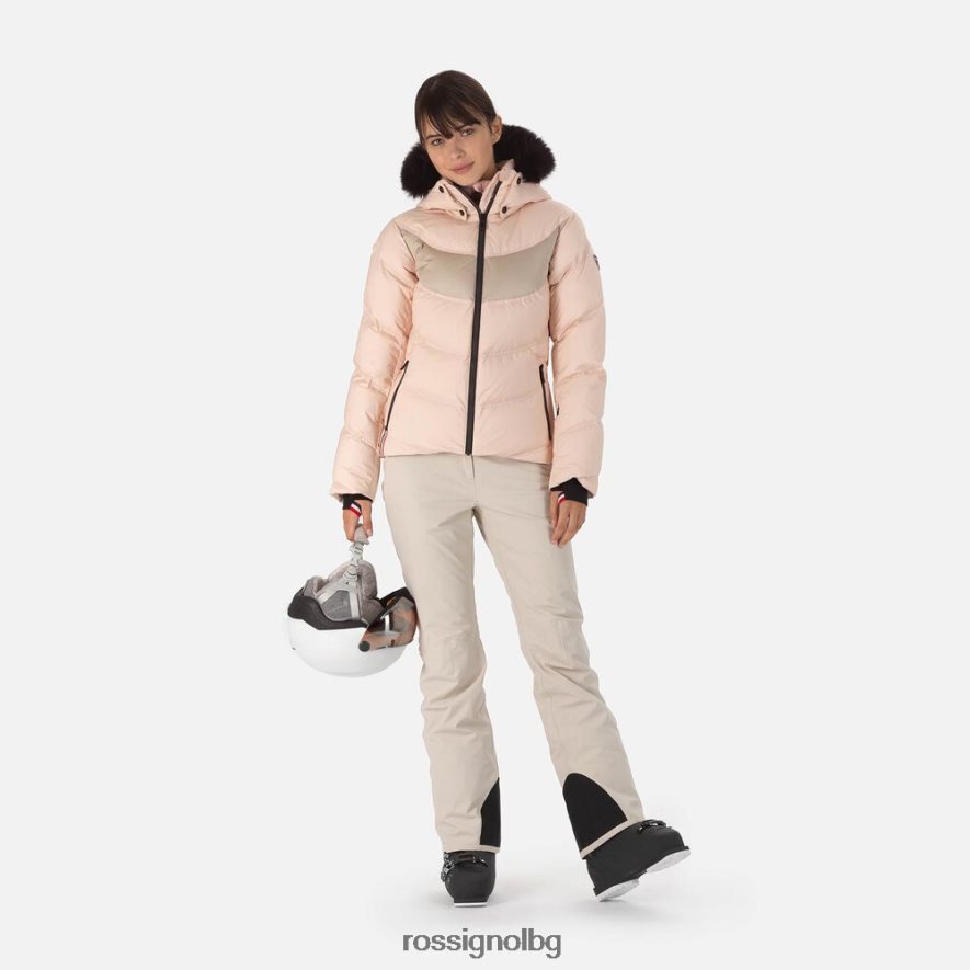 бг Rossignol Жени фирмено пухено ски яке прахообразно розово 68DD2T1070 върхове