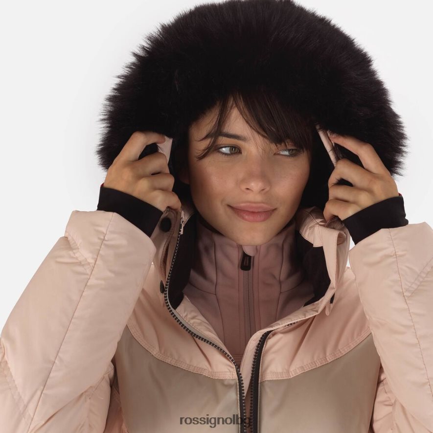 бг Rossignol Жени фирмено пухено ски яке прахообразно розово 68DD2T1070 върхове