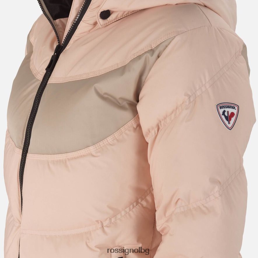 бг Rossignol Жени фирмено пухено ски яке прахообразно розово 68DD2T1070 върхове