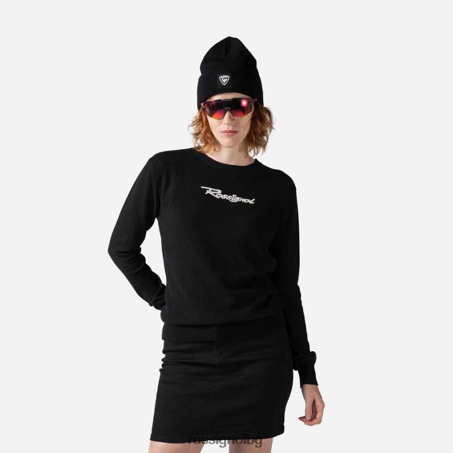 бг Rossignol Жени характерен плетен пуловер черен 68DD2T902 върхове