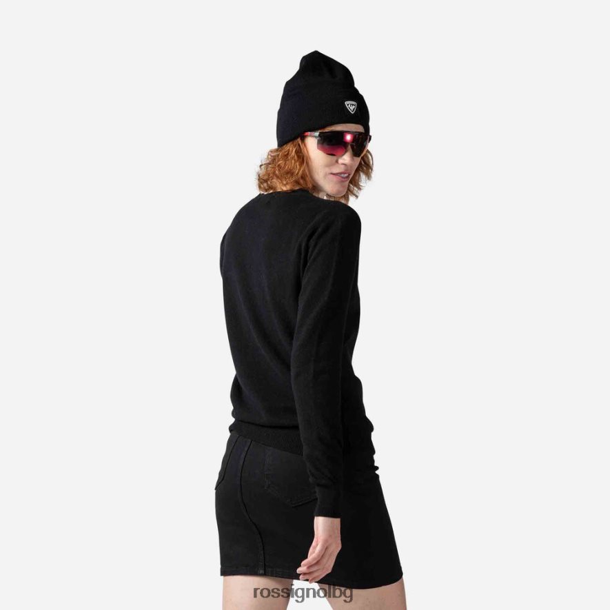 бг Rossignol Жени характерен плетен пуловер черен 68DD2T902 върхове