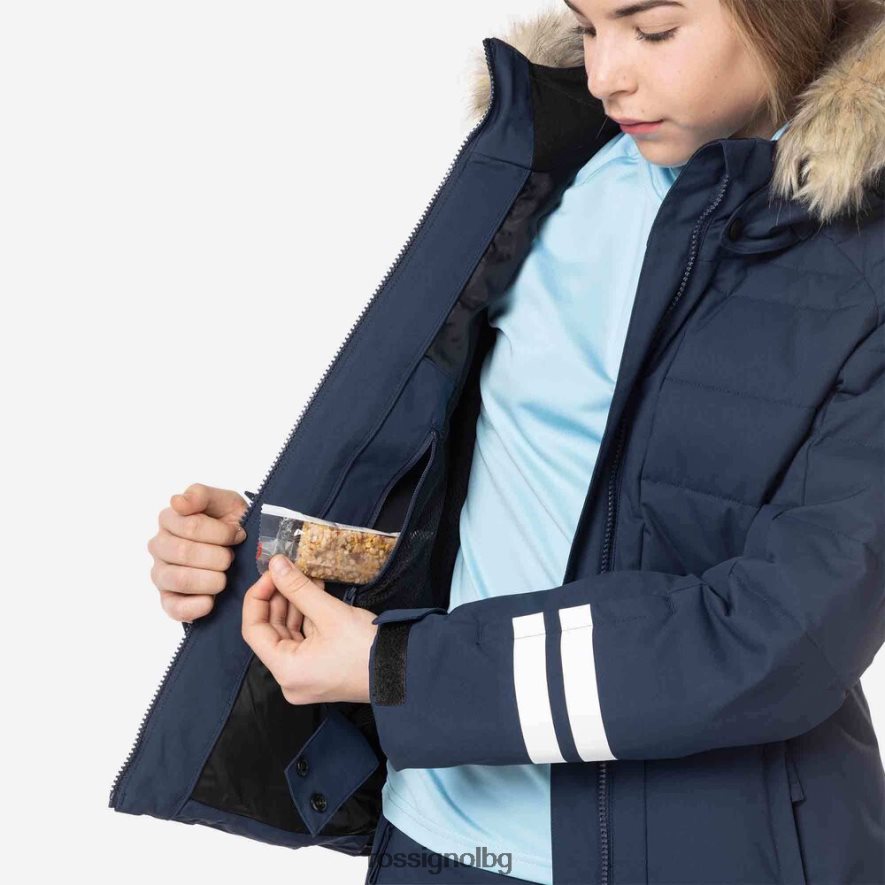 бг Rossignol момичета полипухено ски яке тъмно синьо 68DD2T1175 върхове