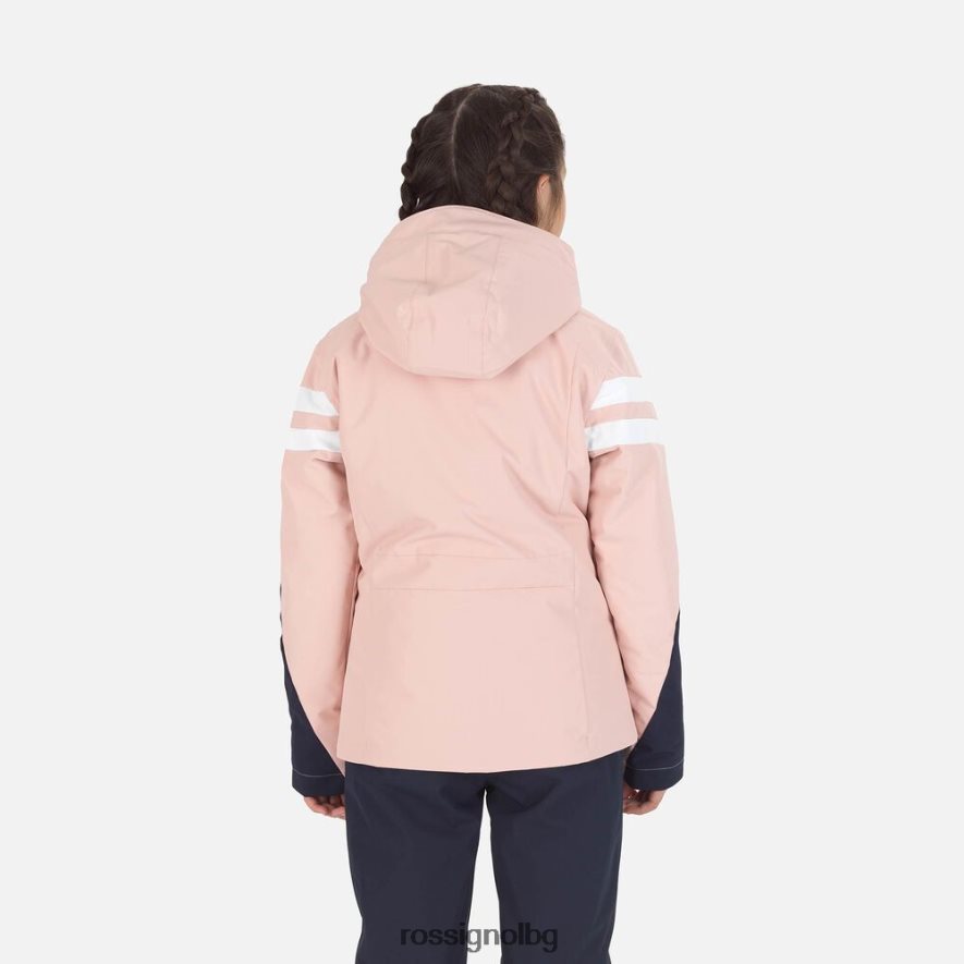 бг Rossignol момичета скиорско яке прахообразно розово 68DD2T1217 върхове