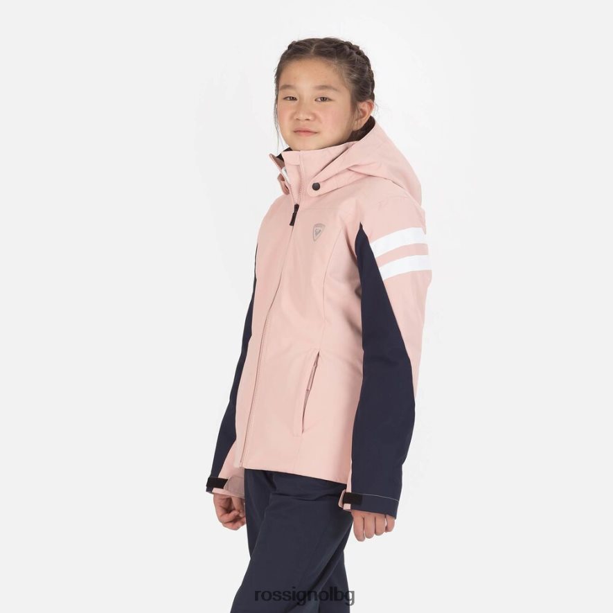 бг Rossignol момичета скиорско яке прахообразно розово 68DD2T1217 върхове